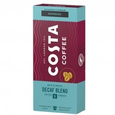 Kavos kapsulės be kofeino, tinkančios Nespresso kavos aparatams Costa Decaf Blend Espresso 10 vnt.