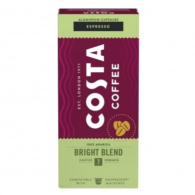 Kavos kapsulės suderinamos su Nespresso® Costa Bright Blend 10 vnt.