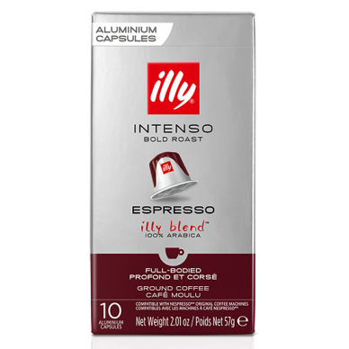 Kavos kapsulės tinkančios Nespresso kavos aparatams Illy Intenso Espresso 10 vnt. 1