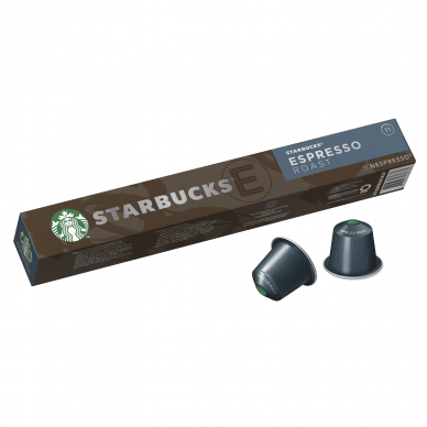 Kavos kapsulės, tinkančios Nespresso kavos aparatams Starbucks Espresso Roast 10 vnt.