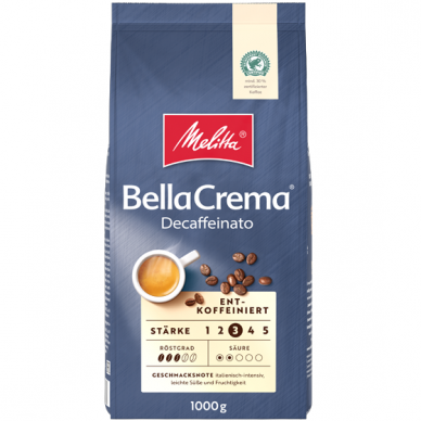 Kavos pupelės Melitta BellaCrema Decaffeinato, 1 kg 1