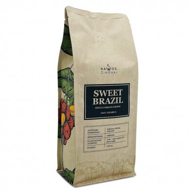 Kavos Pupelės Sweet Brazil Single Origin, 1 kg