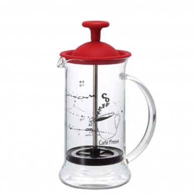 Prancūziškas kavinukas Hario French Press Raudonas, 240 ml