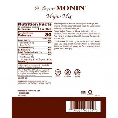 Sirupas MONIN Mojito 0.7 l 1