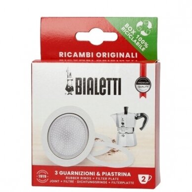 Tarpinė ir sietelis kavinukui Bialetti, 2 cup, 90 ml