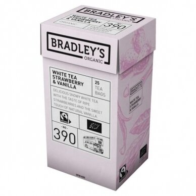 Baltoji arbata Bradley's Braškių ir vanilės 25 vnt. maišelių